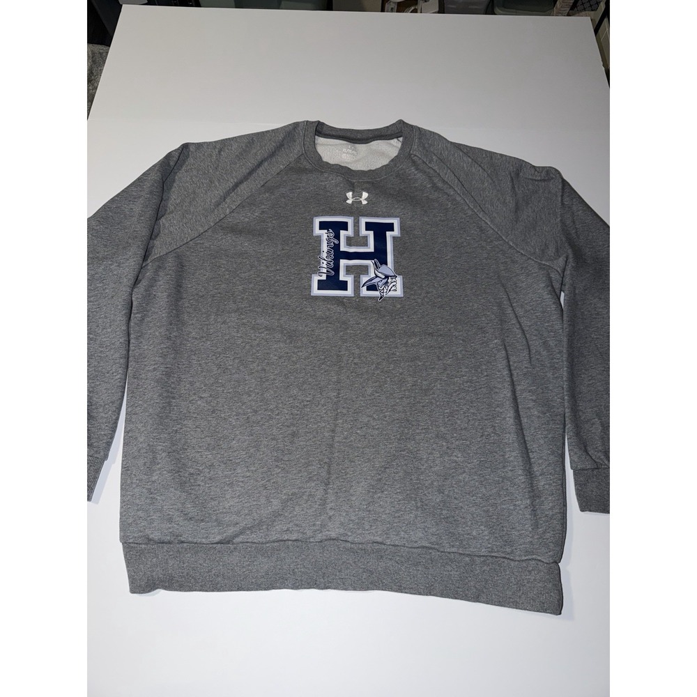 Under Armour Men XL Sweater H Vikings Gray Fleece Pullover Winter Football Sport